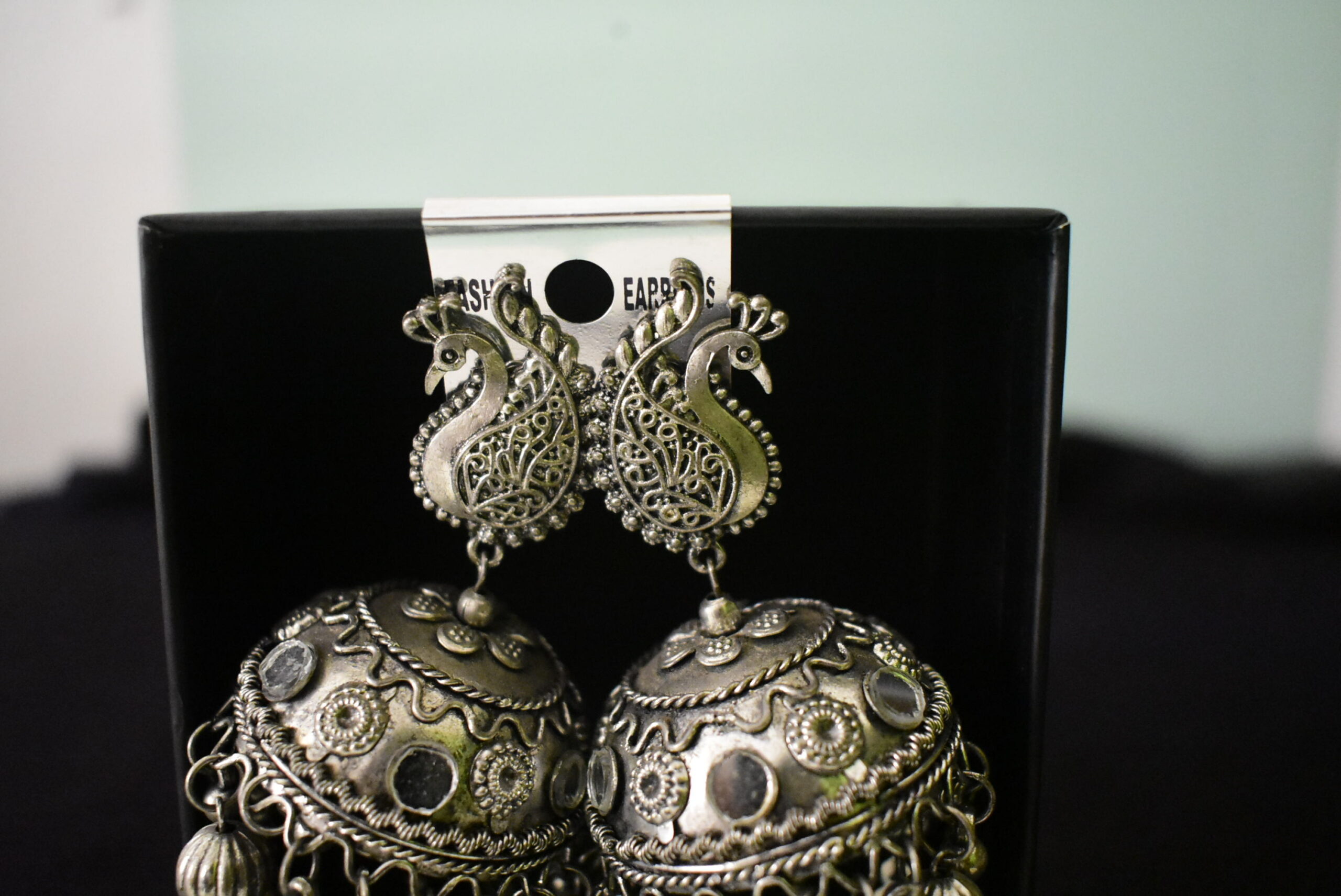 Peacock Design Oxidise Earring - Image 3