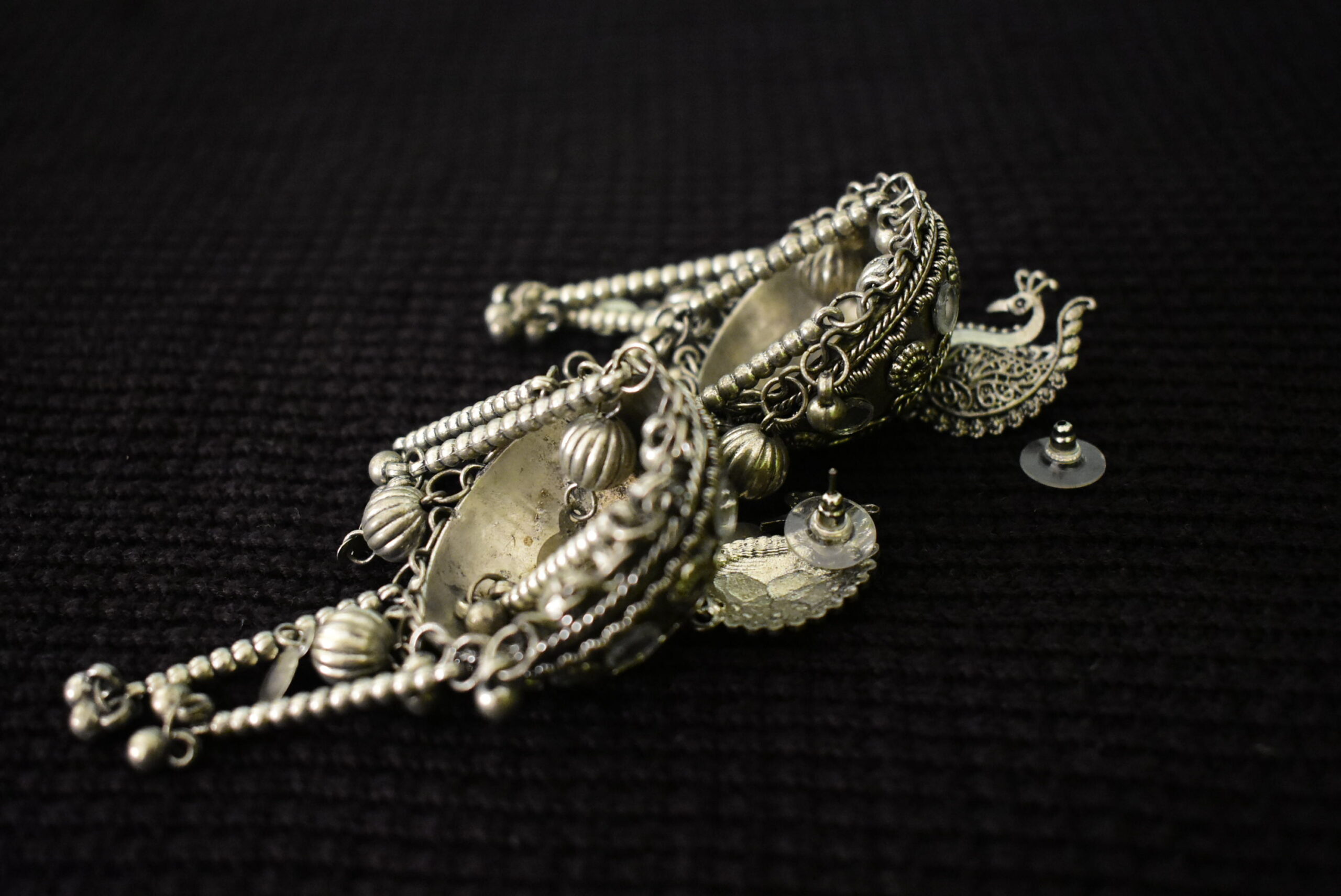 Peacock Design Oxidise Earring - Image 4