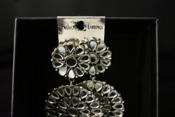 Round Glass Oxidise Earring - Image 3