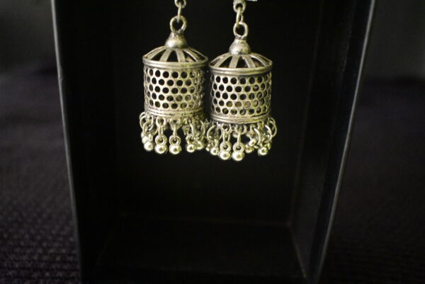 Lotus Flower Oxidise Earring - Image 2