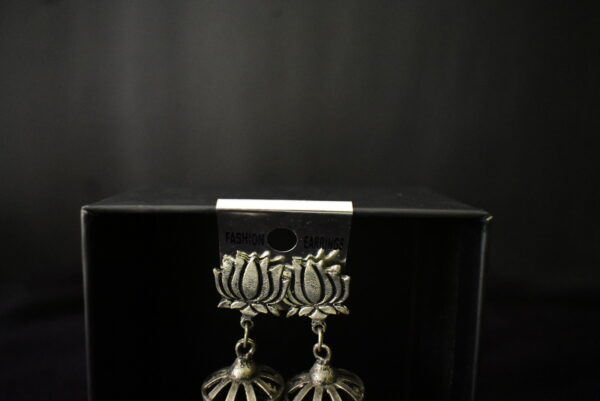 Lotus Flower Oxidise Earring - Image 3