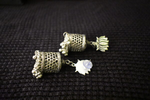 Lotus Flower Oxidise Earring - Image 4