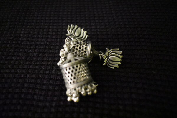Lotus Flower Oxidise Earring - Image 5