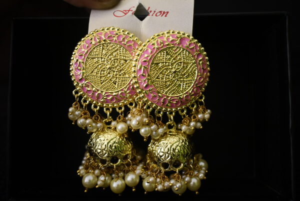 Bead pink alloy Earring