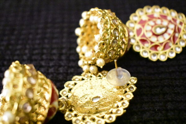 Leaf Design pink alloy Earring