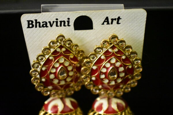 Leaf Design pink alloy Earring - Image 5