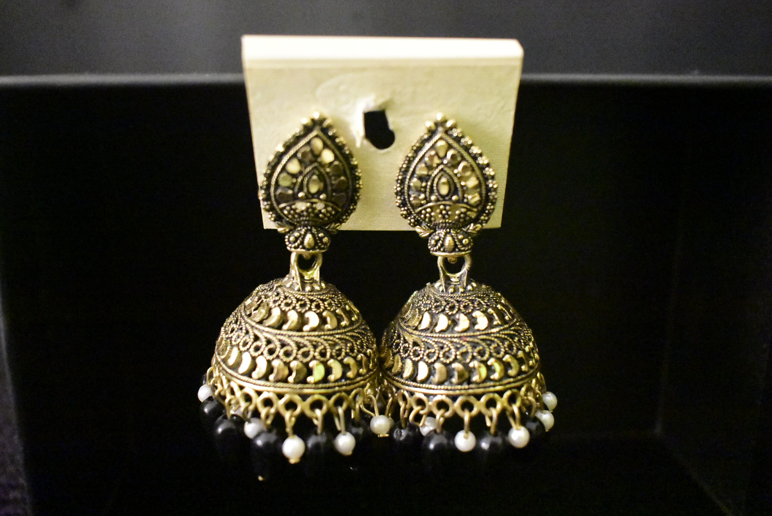 Leaf Shape Oxidised Earring