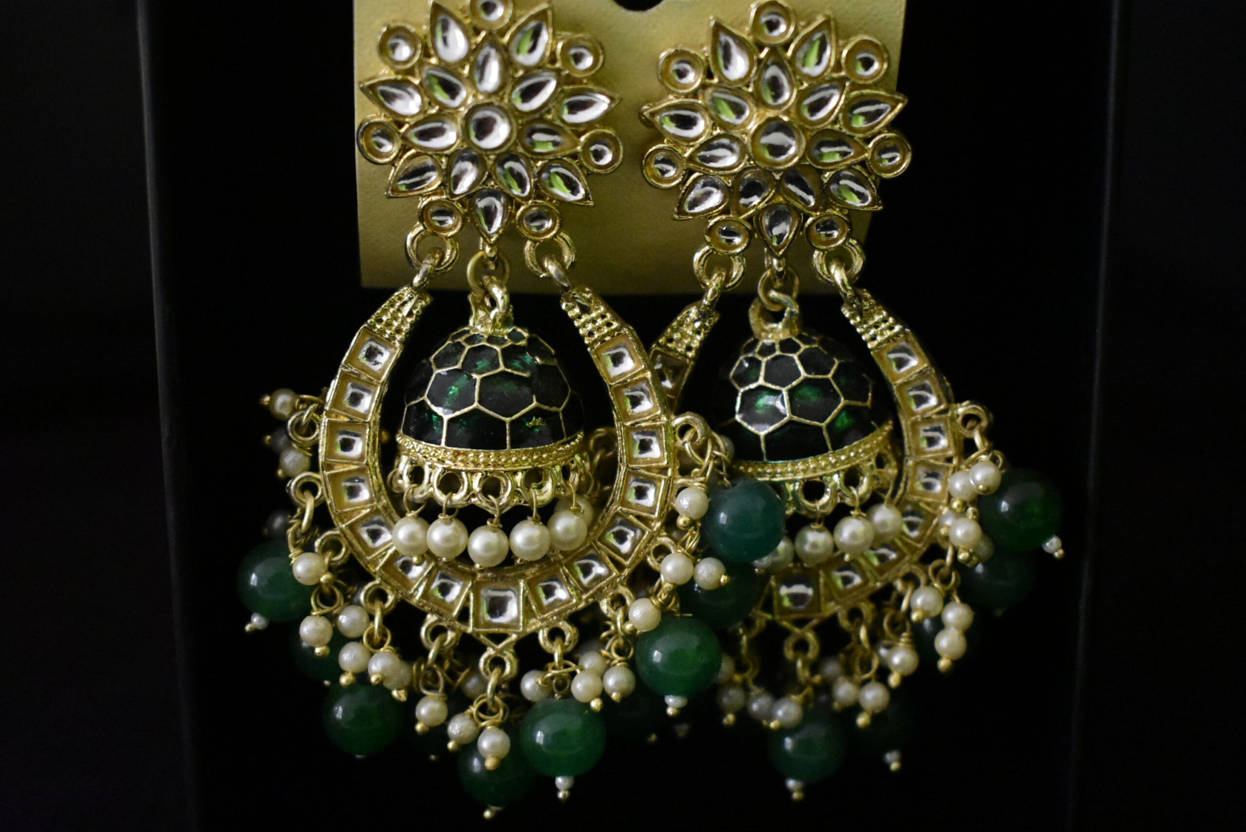 Green Bead alloy Earring
