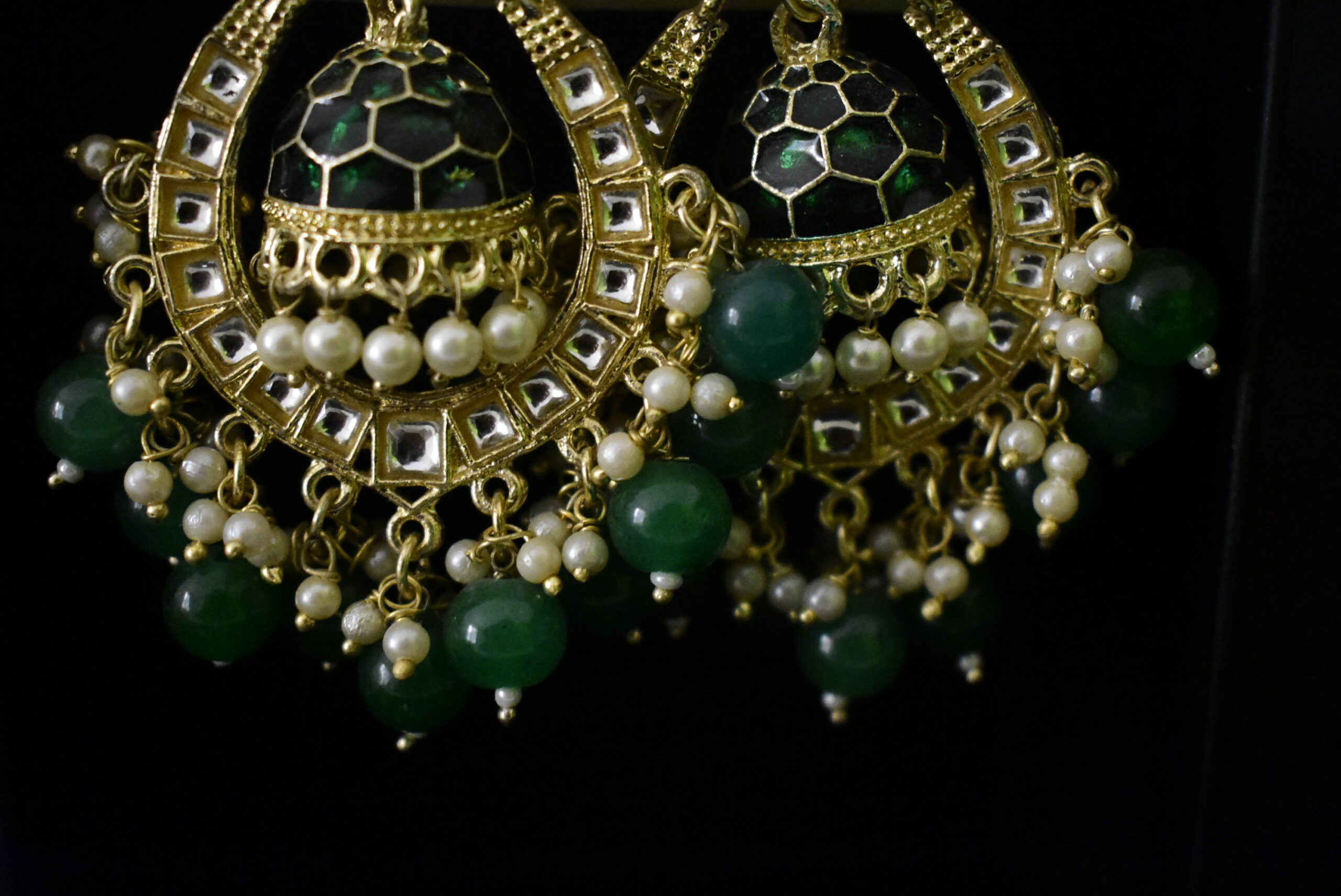 Green Bead alloy Earring - Image 2