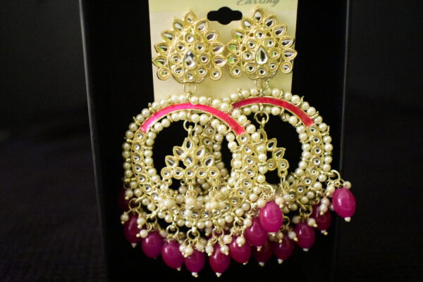 Pink Bead alloy Earring
