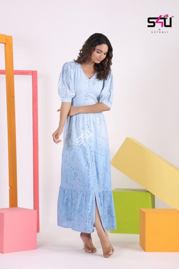Gown Blue V neck
