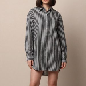Stripped black grey Chemise