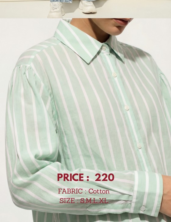 Stripped Chemise light green - Image 2