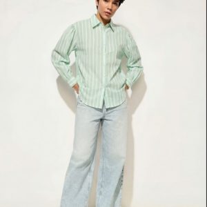 Stripped Chemise light green