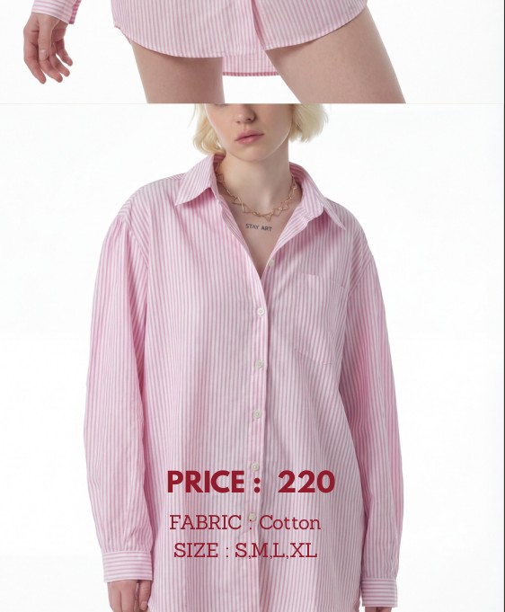 Stripped Chemise Light Pink - Image 2