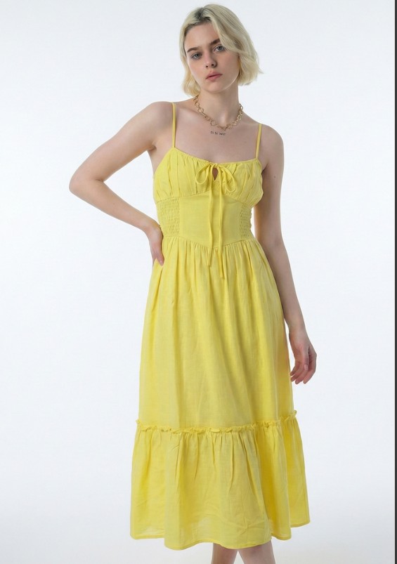 Flared Yellow Dress